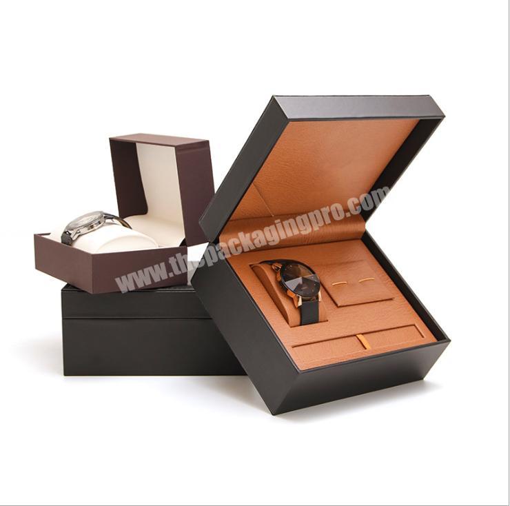 Factory Stock High End Modern Pu Leather Couple Watch Gift Box Set for Birthday Wedding