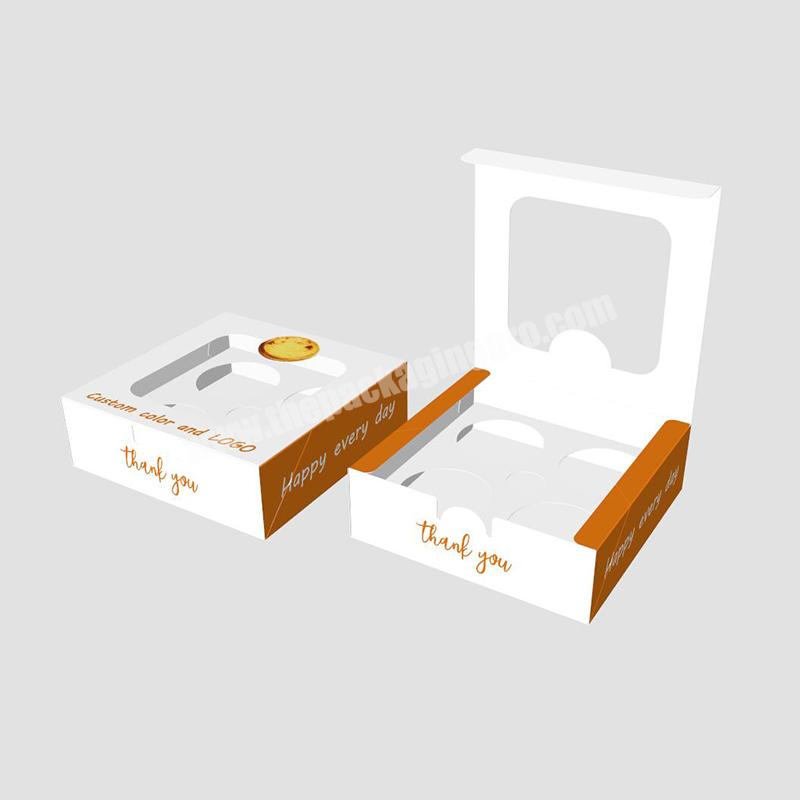Factory Wholesale Cheap Free Sample Custom Logo Bakery Cake Mini Cupcake Food Egg Tart Packaging Paper Box