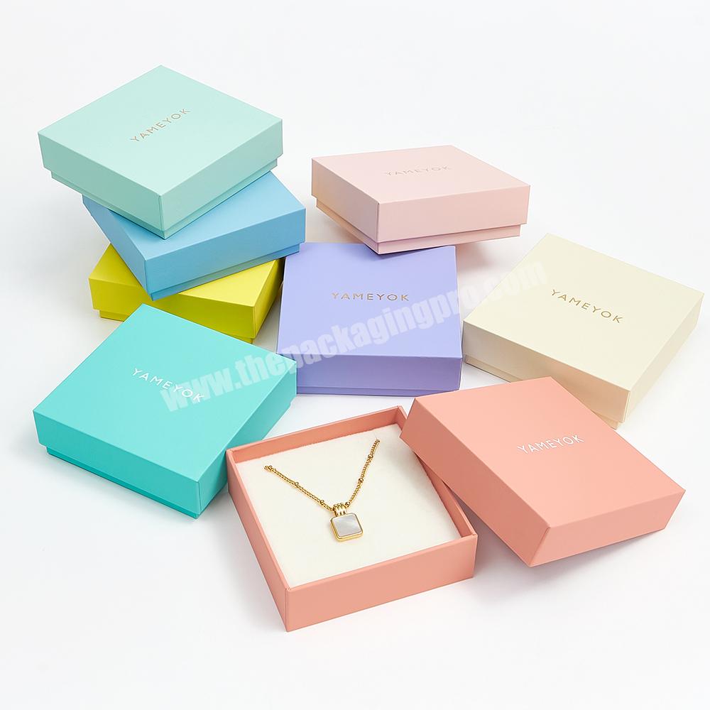 Factory Wholesale Paper Lid and Base Girls Bracelet Necklace Jewelry Packing Box Custom Logo