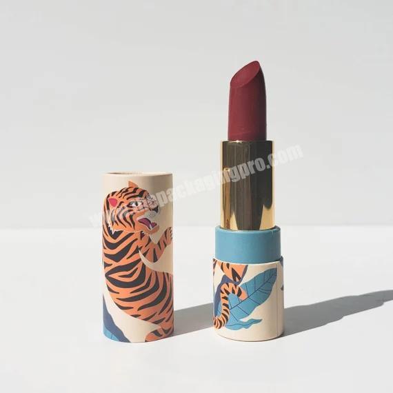 Factory custom printed make your own empty kraft twist up paper oilproof lipstick tube packaging