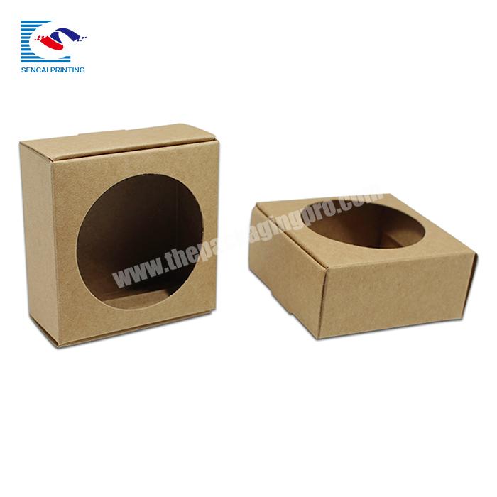 Factory supplier custom printed soap kraft paper box with window
