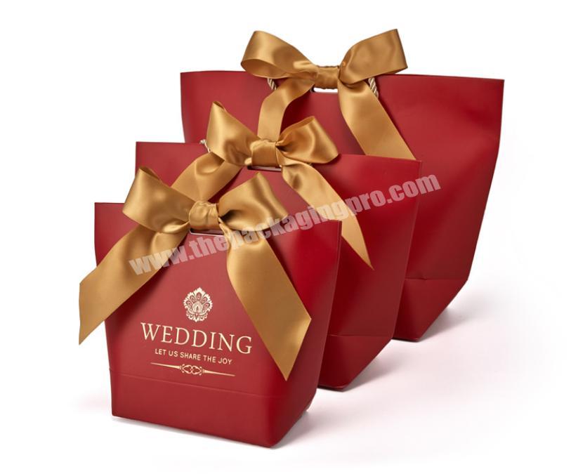 Fancy Custom Logo Wedding Favor Coated Paper Gold Silver Foil Hot Stamping 1 Bottle Wine Packaging Jute Reusable Shopping Bag