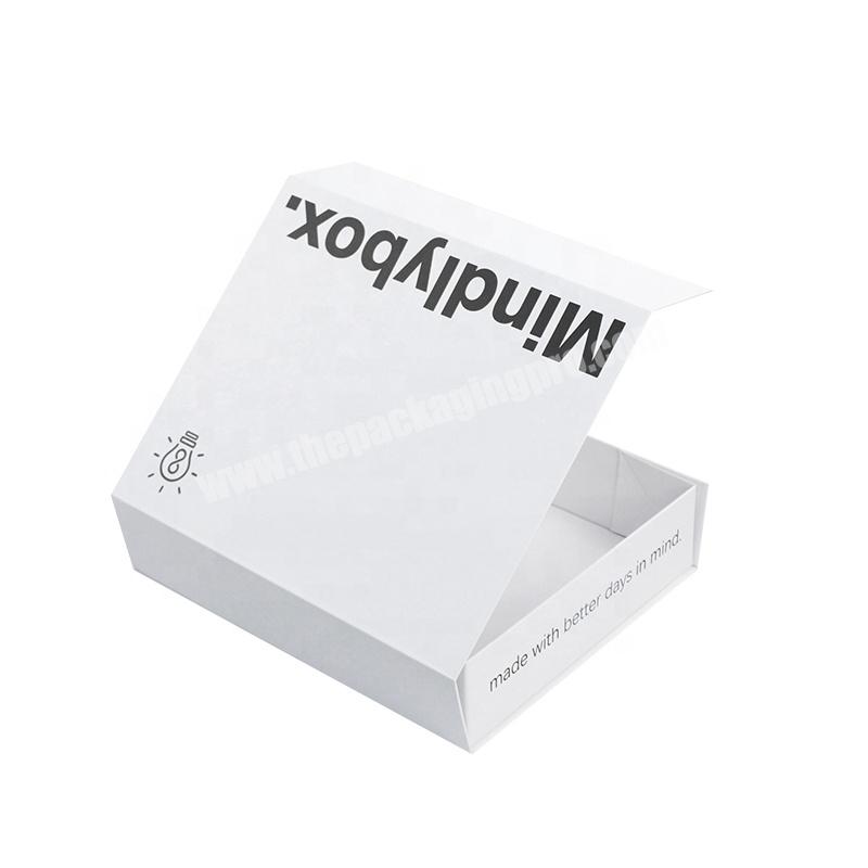 Fancy White Collapsible Box Packaging Simple Luxury Personalized Paper Gift Folding Box