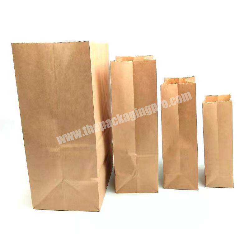 Fashion trend brown kraft packing paper bags for food takeaway