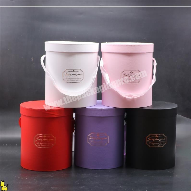 Flower Holding Bucket Large Floral Arrangement Packaging Rose Cylindrical Round Gift Box Flower Box