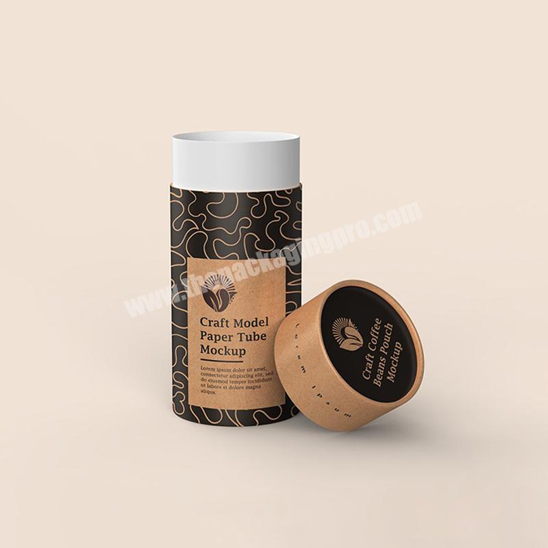 Free Design Empty Custom Color Biodegradable Paper Tea Box Kraft Tube For Food Coffee Tea Cylinder Round Paper Packaging