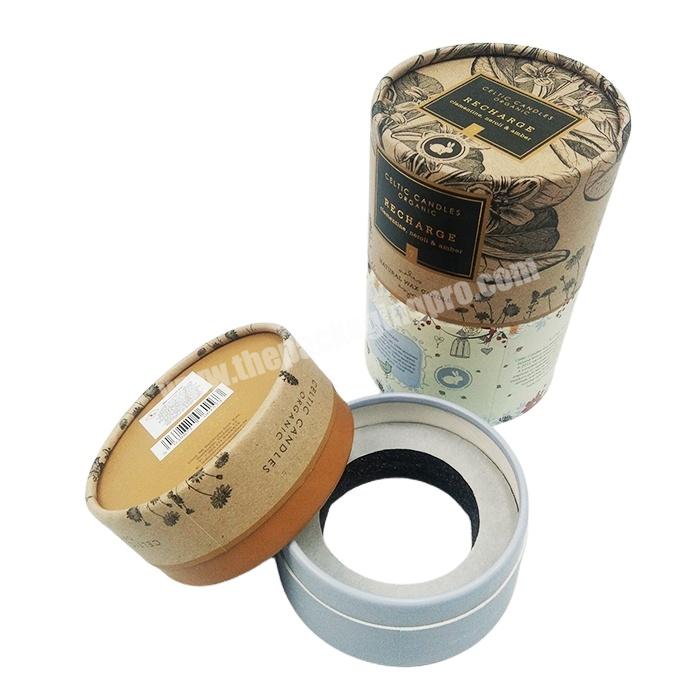 Free Sample Luxury Printed Paper Round Tube Candle Gift Box With Logo