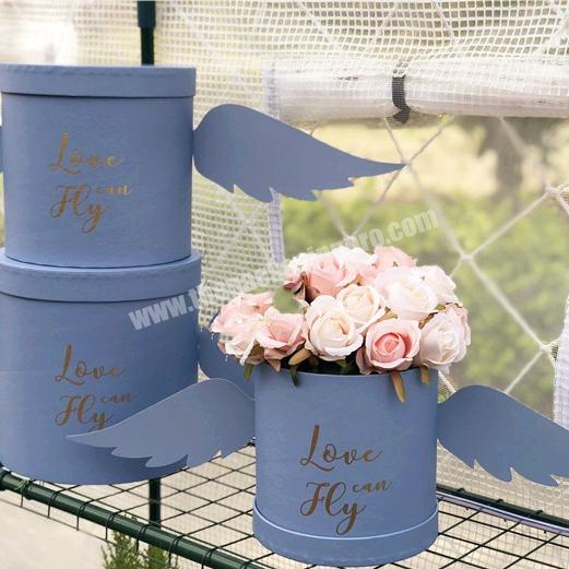 Gift Bouquet Flowers Craft Kraft Tube White Cardboard For Rose Shape Paper Material Cylinder Round Flower Packaging Box