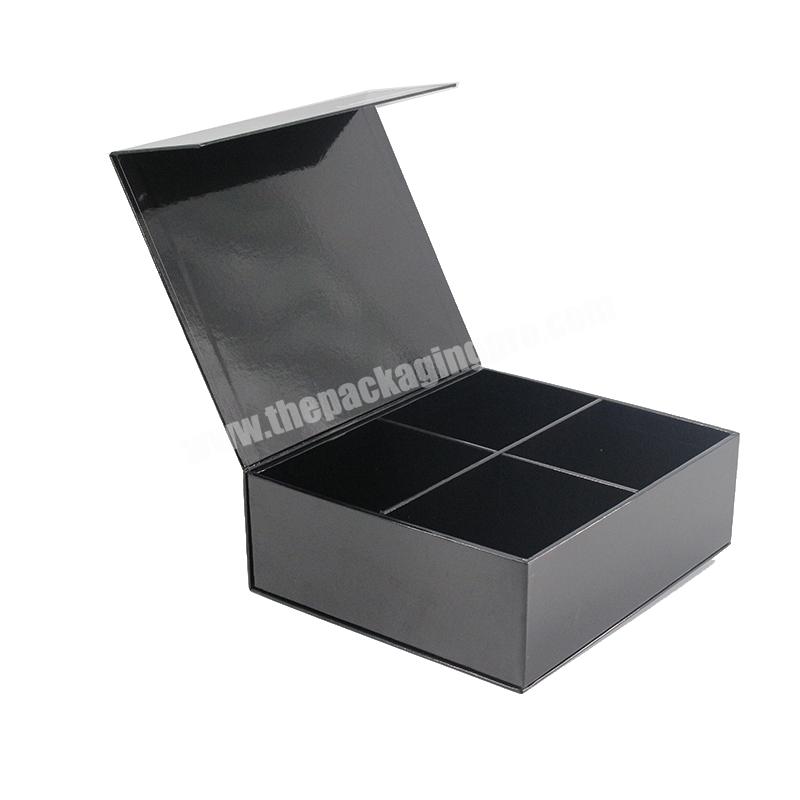 Gift Boxes  Custom Magnetic black Packaging for Present Cardboard Paper Foldable Card Folding With Magnetic lid Closure Boxes