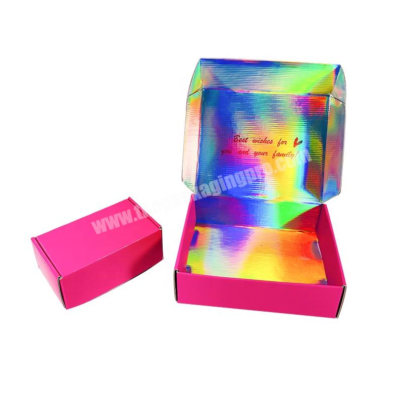 Gift Cardboard Box Customized Mailing Clothing Corrugated Shipping Packaging Boxes Pink Foldable Paper High Quality Plain Accept