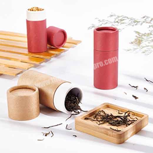 Good quality hot sale manufacturer recycled tea paper cardboard tube food grade container with tin metal lid