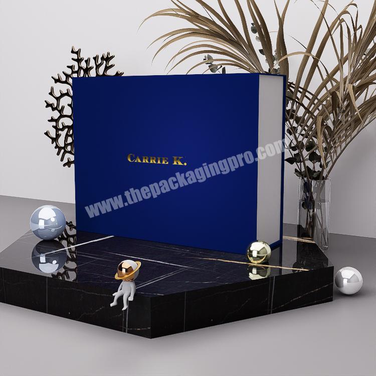 Handmade Magnetic Closure Flip Top Rigid Cardboard Packaging Matte blue Custom Recycled Small Luxury Paper Gift Box