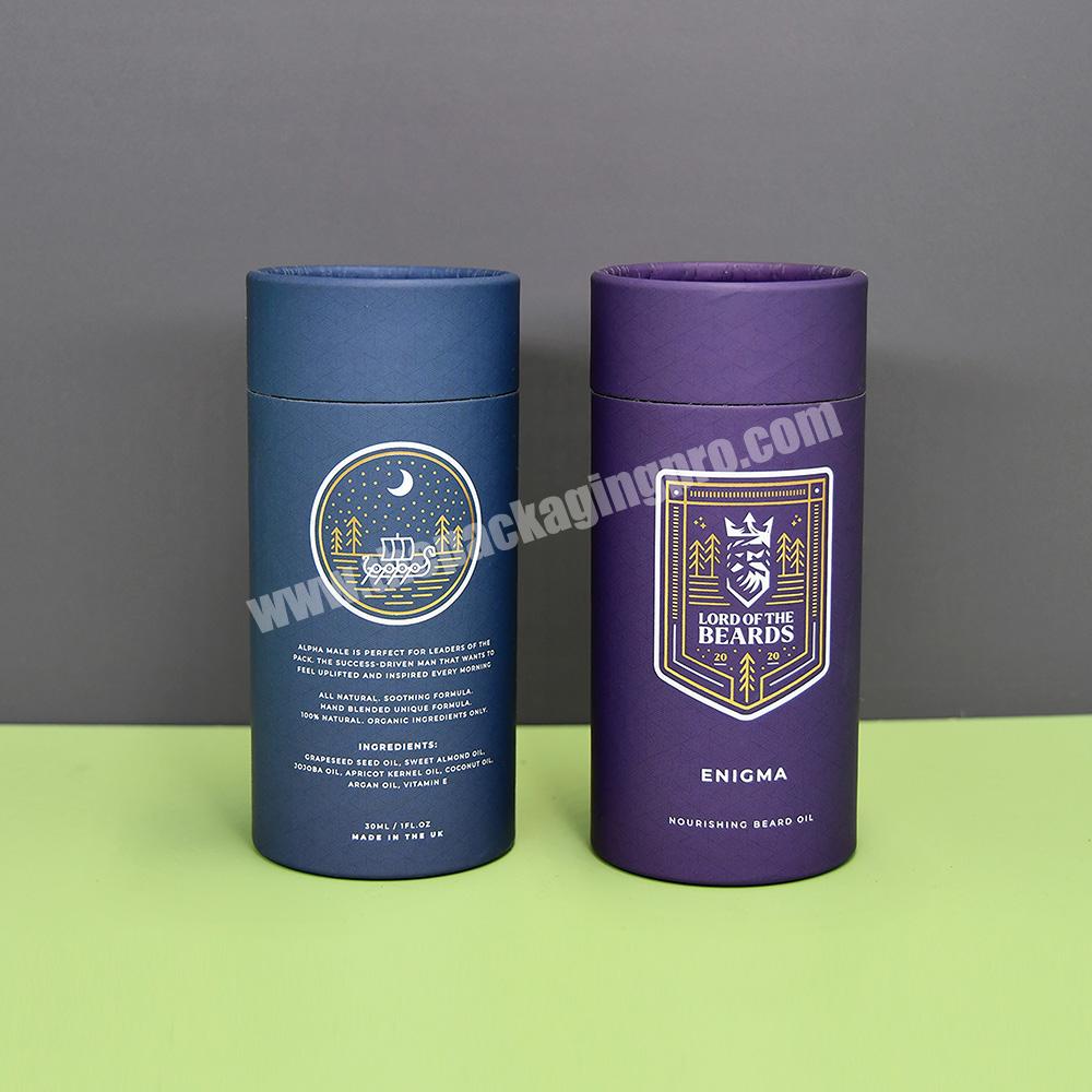 High Quality Custom Design Printed Luxury Essential oil cosmetics Packaging Cardboard Cylinder Round Paper Tube Box