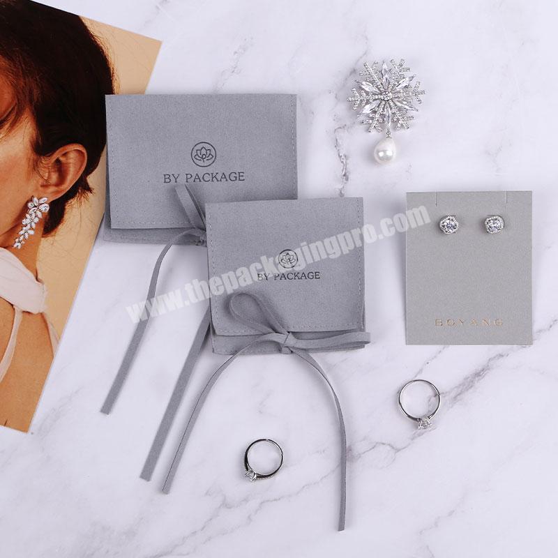 High Quality Custom Logo Small Jewellery Packaging Small Mini Jewelry Suede Bags For Jewelry