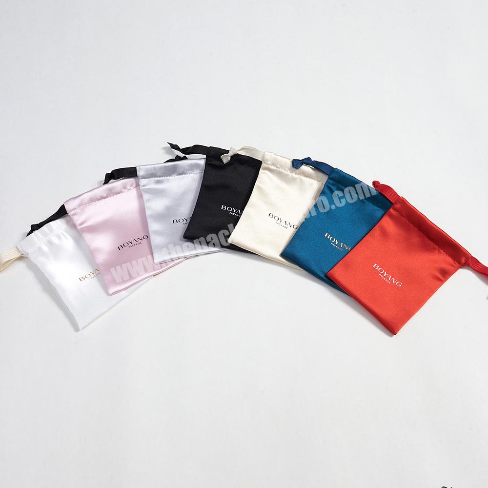 High Quality Customized Logo Eco Friendly Silk Satin Dust Pouch Bags Drawstring Jewelry Bag