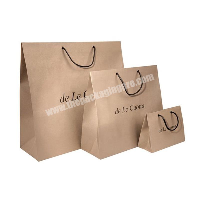 High Quality Customized Logo Print Large Luxury Cosmetic Jewelry Thick Shopping Packaging Paper Bag with Handle