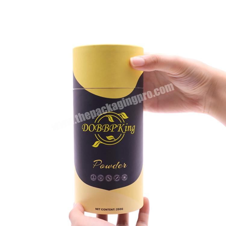 High Quality Food Grade Aluminum Cocoa Powder Packaging Cylider Cardboard Tube With Lid