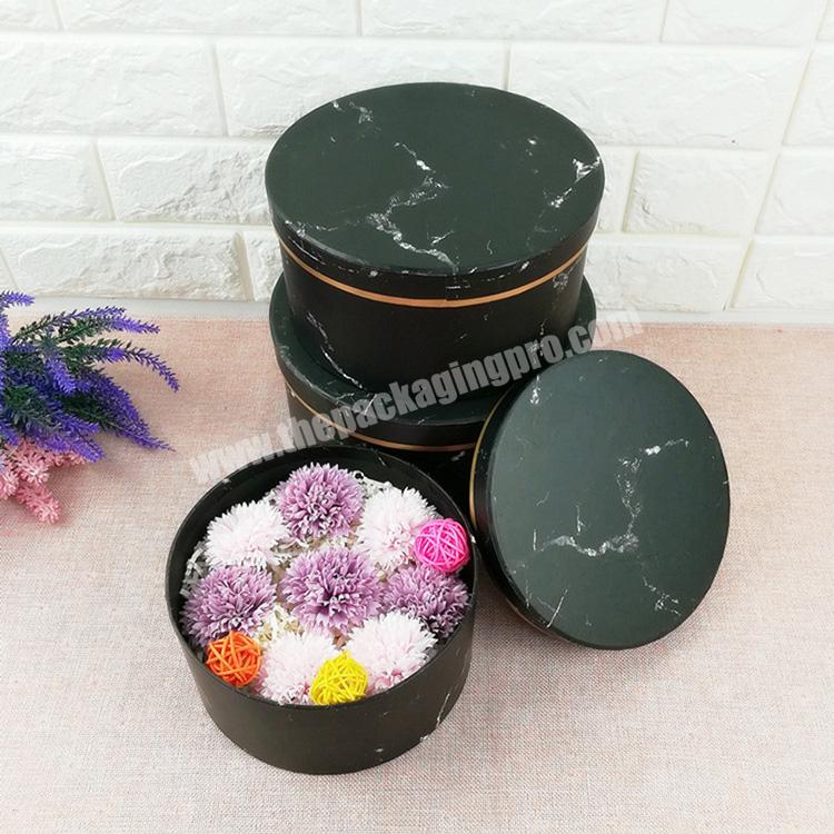 High Quality Hot Stamping Marbled Gift Box Flower Round Box Round Cylinder Gift Box For Packaging
