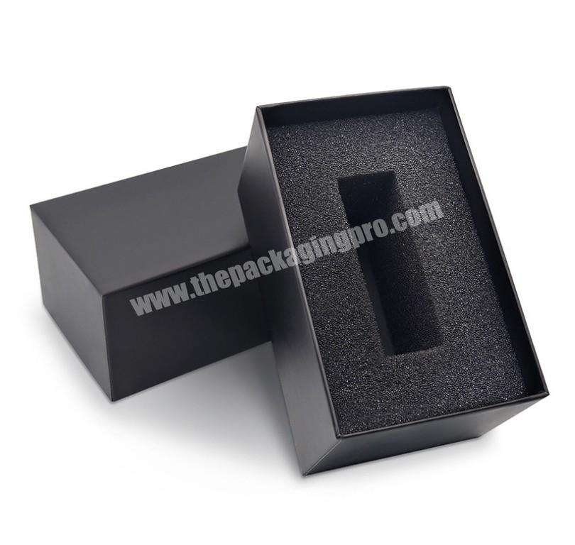 High Quality Private Branded Cardboard Lid And Base Box 2 Piece Lift-off Rigid Paper Single Watch Packaging Box with Foam