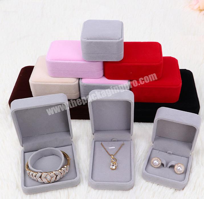 High-end Custom Jewelry Boxes Packaging Velvet Jewelry Pearl Necklace Earrings Double Ring Pendant Jewelry Gift Packaging Box