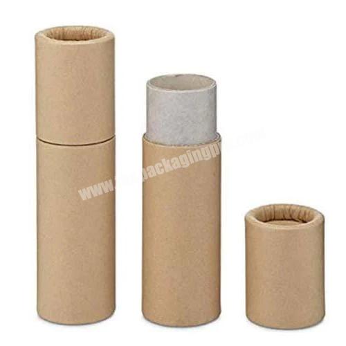 High quality empty cylinder container cosmetic round box kraft push up paper lipstick lip balm tube packaging