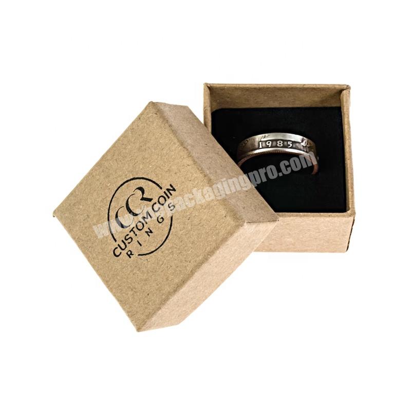 High quality small luxury kraft paper gift packing box packaging Custom Eco Friendly Cardboard Earring Ring jewelry boxes