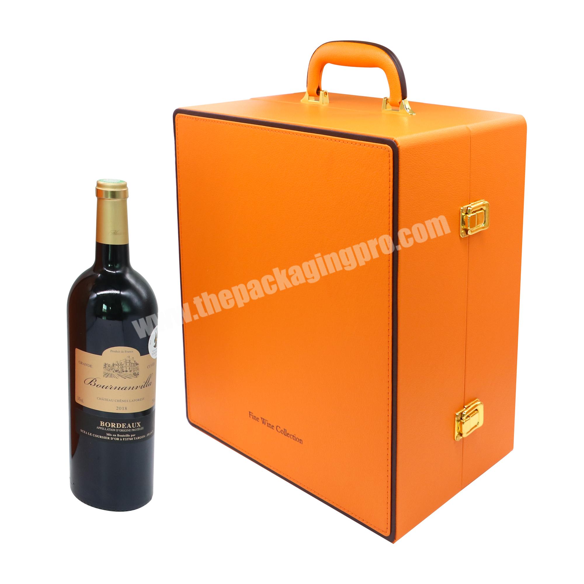 High quality wooden lacquer wine gift box packaging custom branded wine boxes