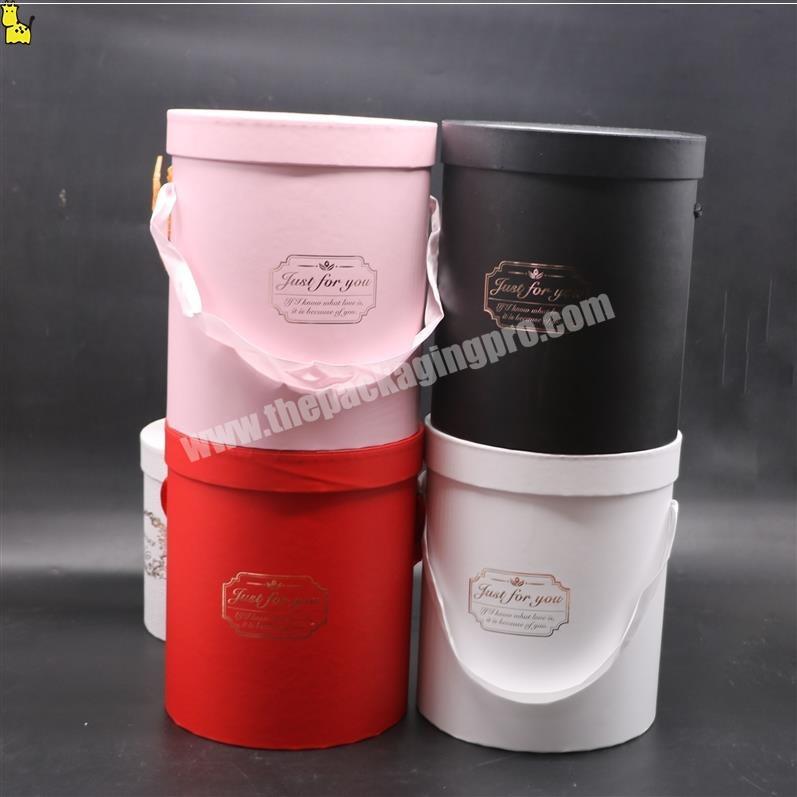 Holding barrel European gift box flower bouquet packaging material round empty barrel red barrel cylindrical box