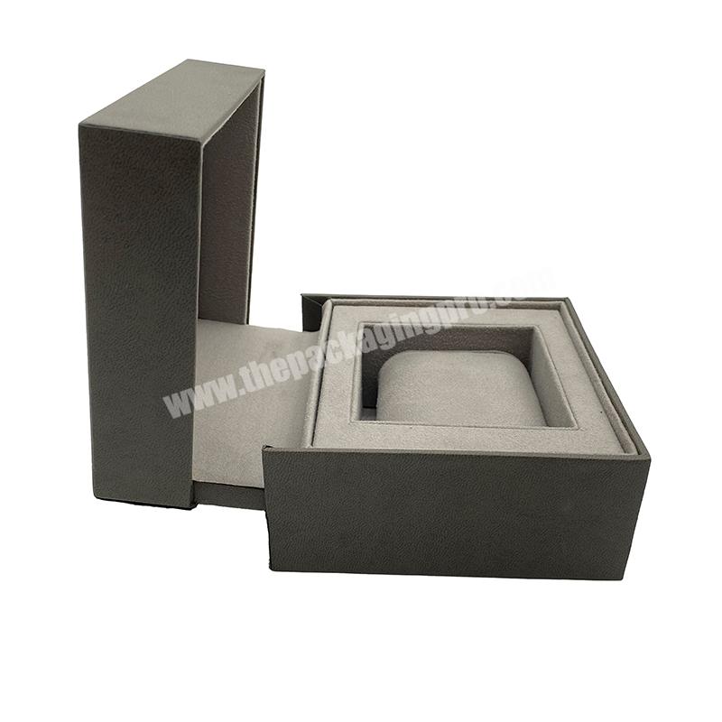 Hot Design Superior Grey PU Leather Watch Gift Box Custom Pocket Watch Box