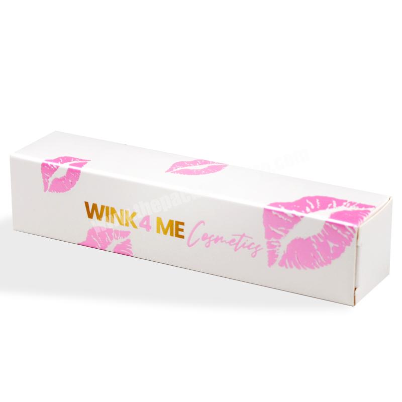 Hot Sale Luxury High Quality Customized White Pink  Art Paper  Packaging Box With Gold Foil