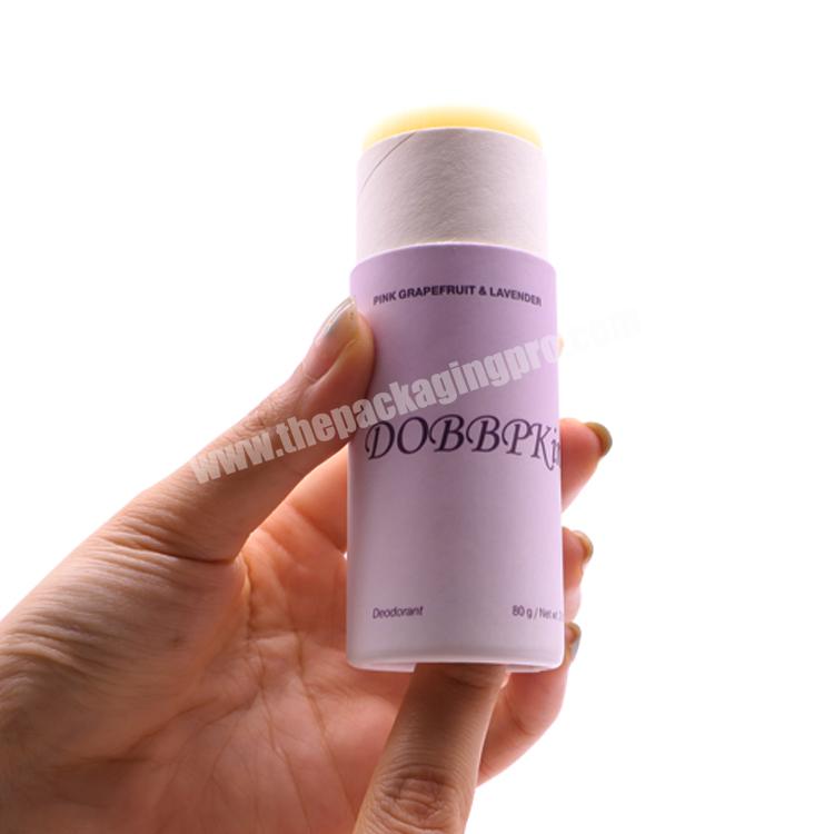 Hot Sale Paper Lip Balm Deodorant Stick Tubes Packing Skin Care  Push-up Cardboard Tube Packaging