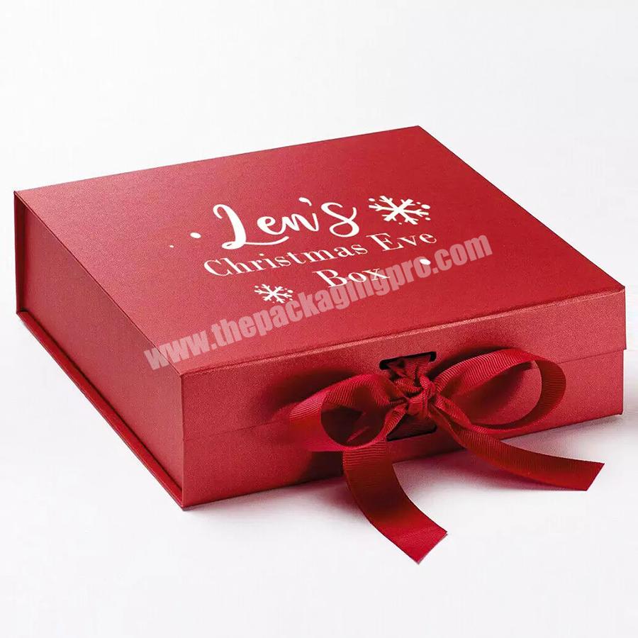 Hot Sell Christmas Paper Gift Packaging Folding Box with Ribbon