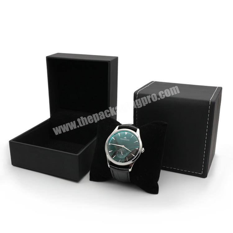 Hot Selling High End Black Simple Premium Pu leather waterproof Watch Ring Bracelet Gift Packaging Box