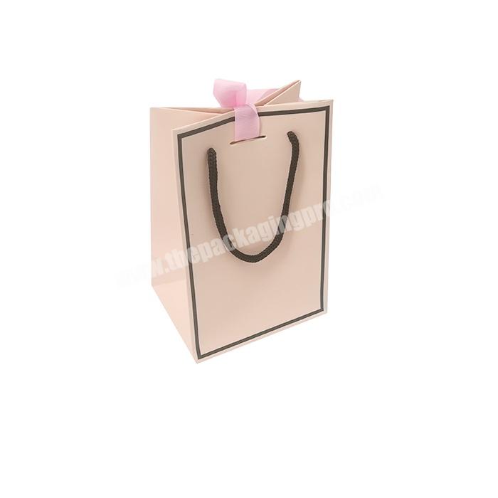 Hot sale Custom Logo Elegant Pink Color Clothing Paper Bag