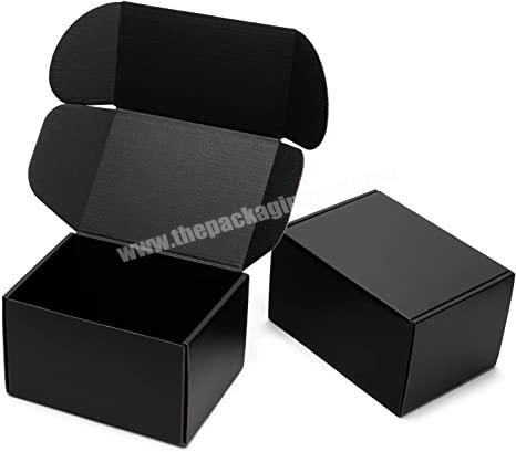 Hot sale custom beauty black corrugated mailer folded boxes paper cosmetic skincare packaging
