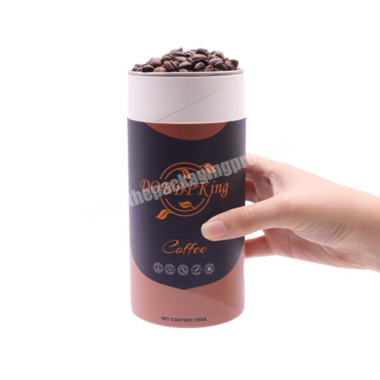 Hot-selling Popular Food Grade Cardboard Paper Coffee Tube Box Packaging With Tin Lid