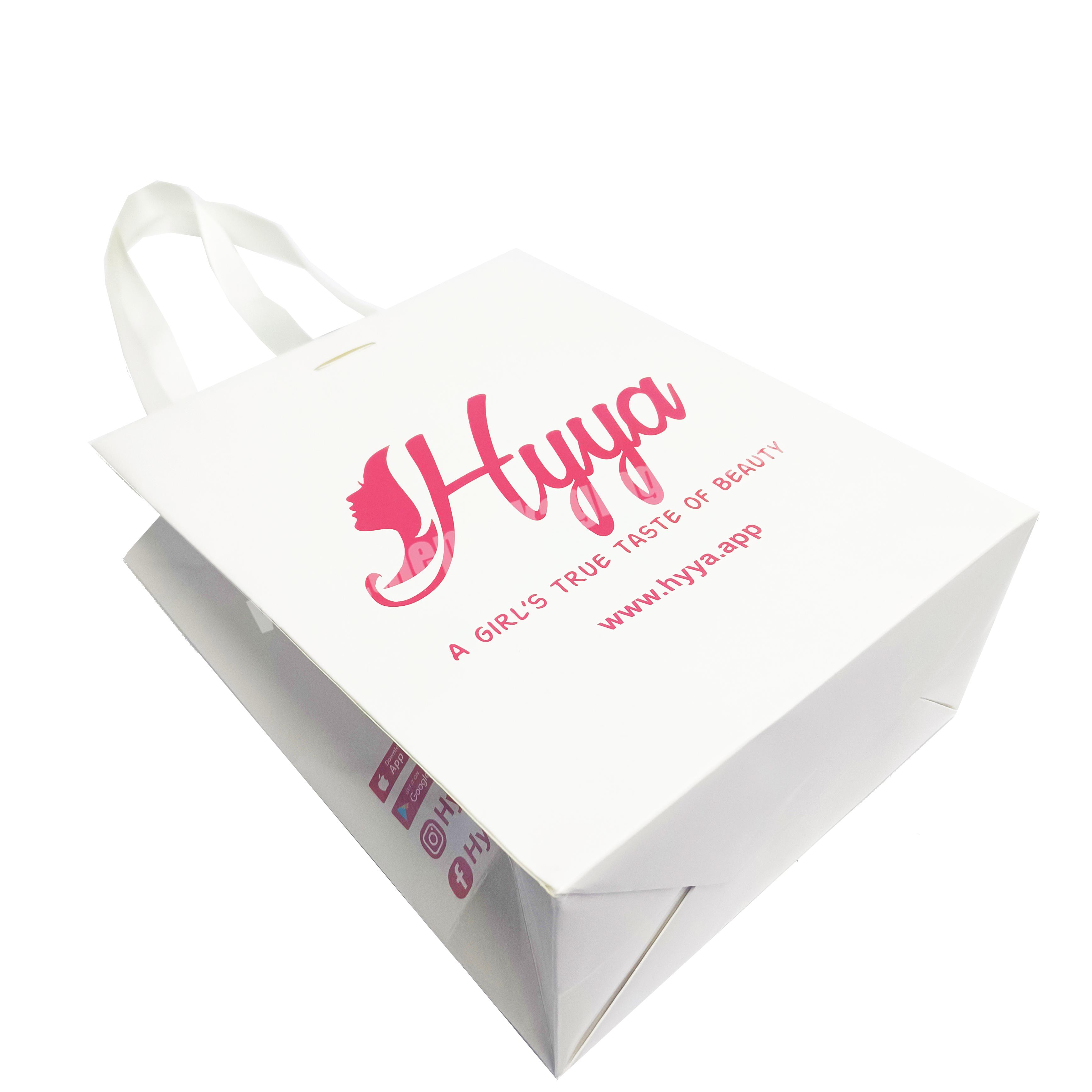 Hot selling white paper bag for clothing wedding gift bags custom shopping bag with handle