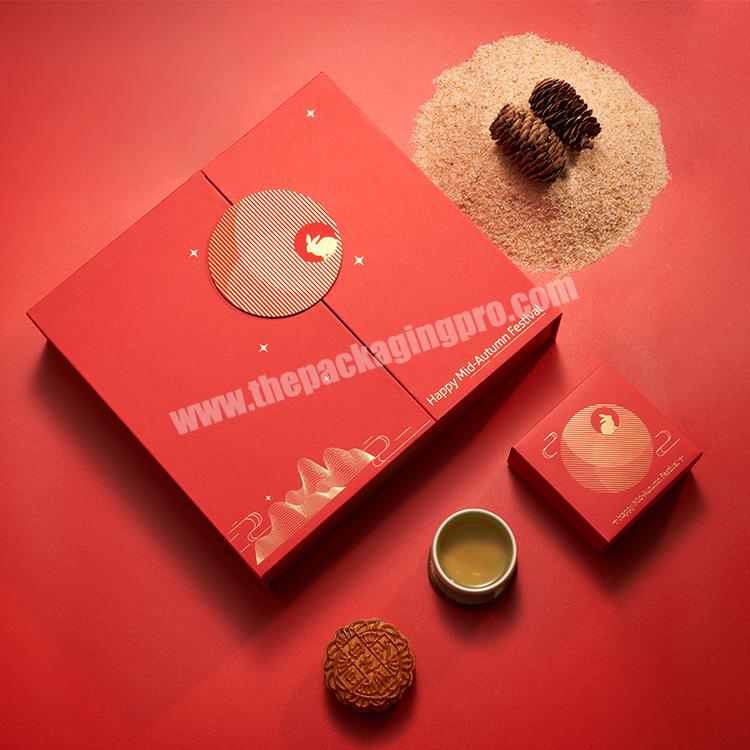 In stock Mid Autumn Festival gift box moon cake box with paper bag independent small package inner support
