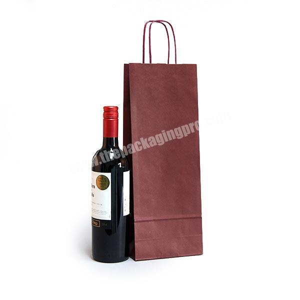KINSUN  Factory custom gold hot foil stamping logo design single wine bottle gift paper tote wine bags