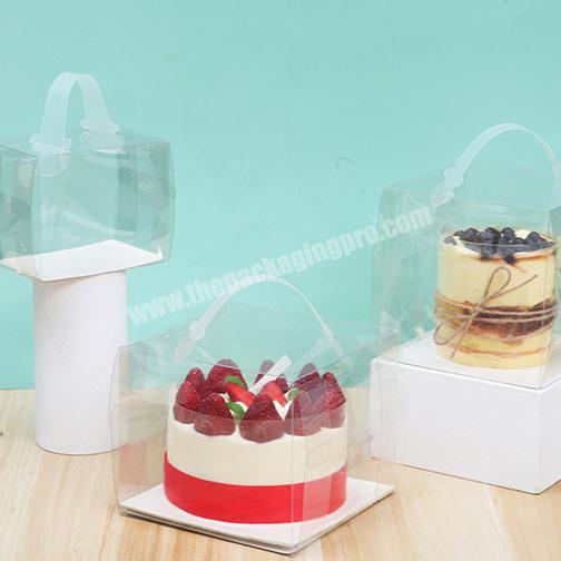 KinSun 4-inch transparent portable cake box Western pastry fried mousse birthday cake sweet packing boxes