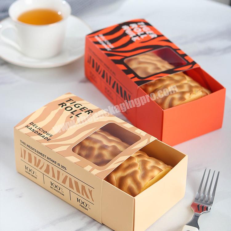 KinSun Cake roll box baking Swiss tiger skin roll disposable packaging box half round packaging pastry cake box