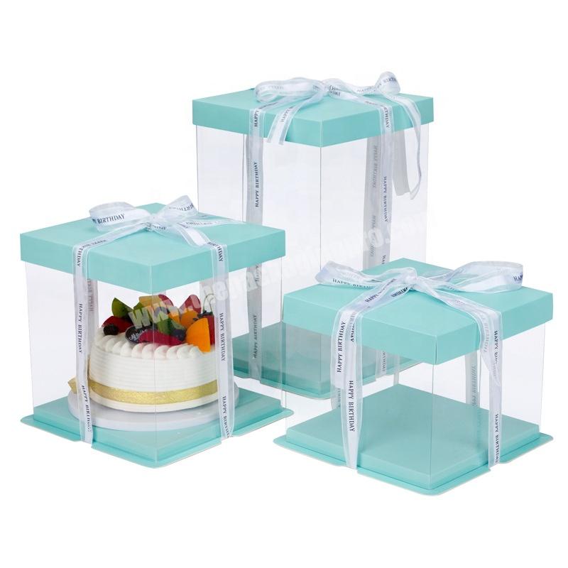 KinSun Design Your Own Birthday Cake Box Wholesale Clear Plastic Cake ...