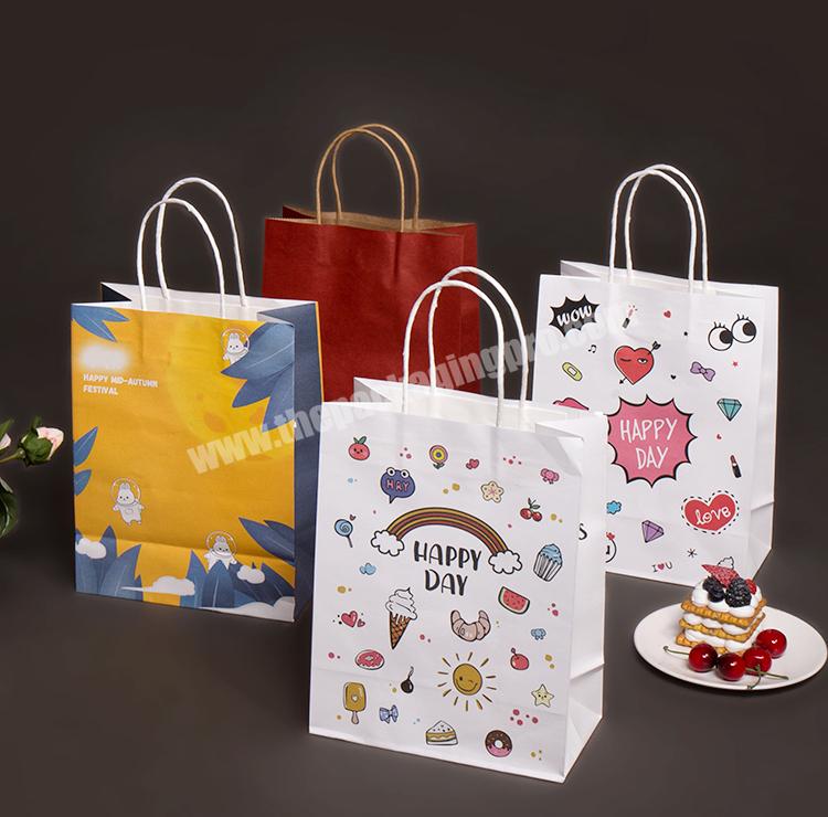 KinSun Free Sample Customized kraft paper bags baking prints bags takeout packaging handbag clothes packaging handbag