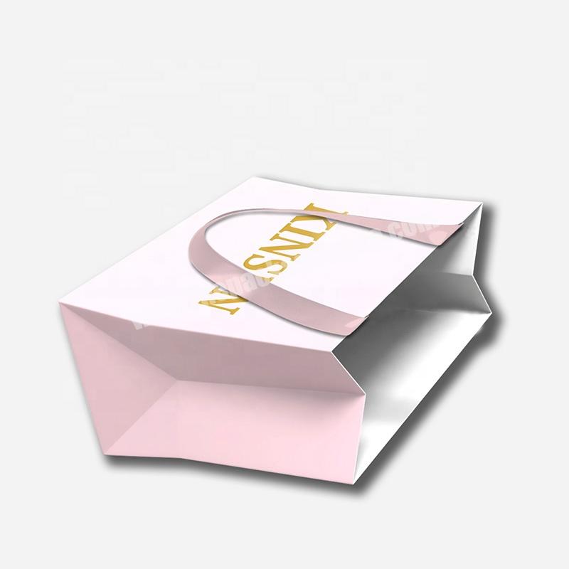 KinSun High Quality Wholesale Paper Bag Custom Logo Print Gift Shop Paper Bag Custom Logo Gold Clothing Paper Bag