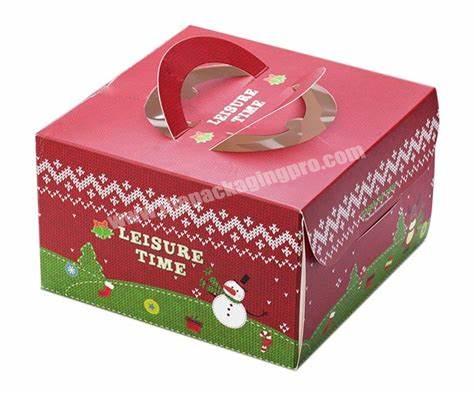KinSun OEM White Card Paper Cake Boxes Wholesale Hot Sale 12 Inch Cake Box Custom Logo Printed Christmas Cake Box