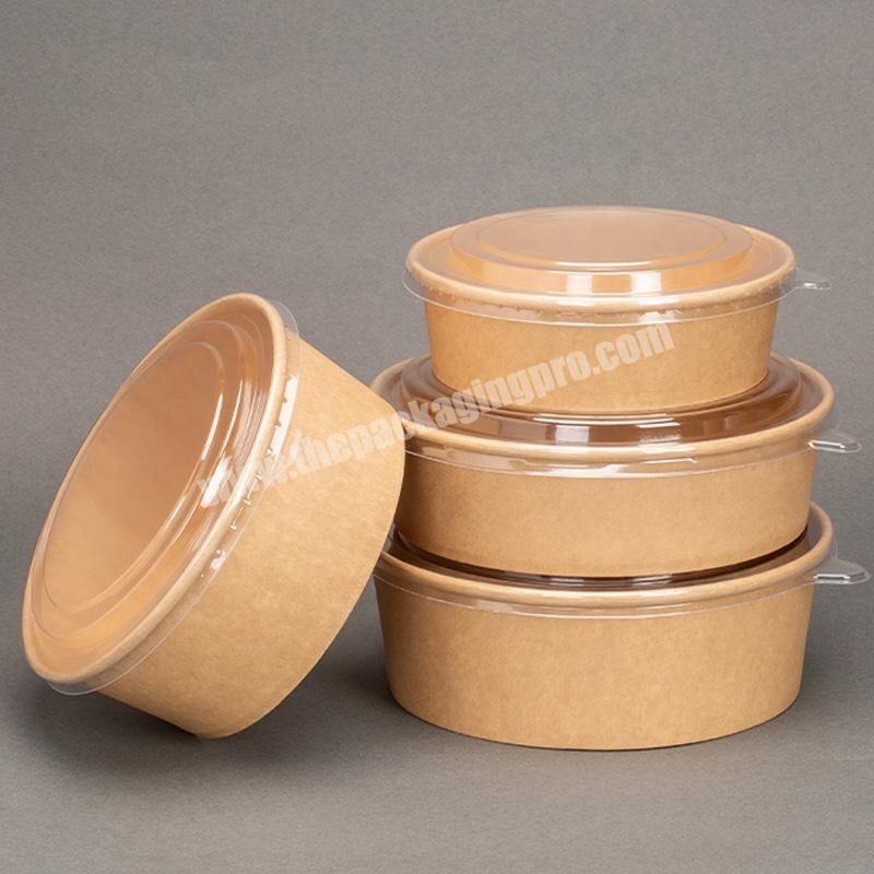 KinSun Oilproof Disposable Rice Food Containers Disposable Cup Paper Bowl Salad Disposable Paper Bowl