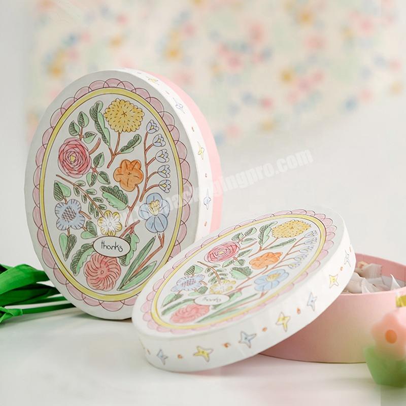 KinSun Printing Custom Sweet Packing Boxes Wholesale Chocolate Paper Box Hand Drawn Pattern Exquisite Biscuits Paper Box