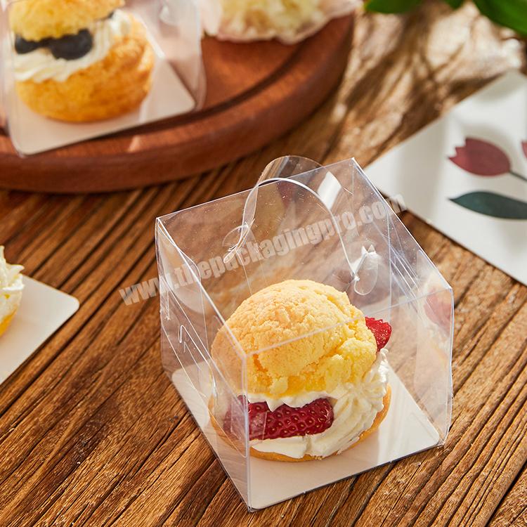 KinSun Top selling transparent portable cake box Puff mousse pastry birthday cake packaging box sweet packing boxes
