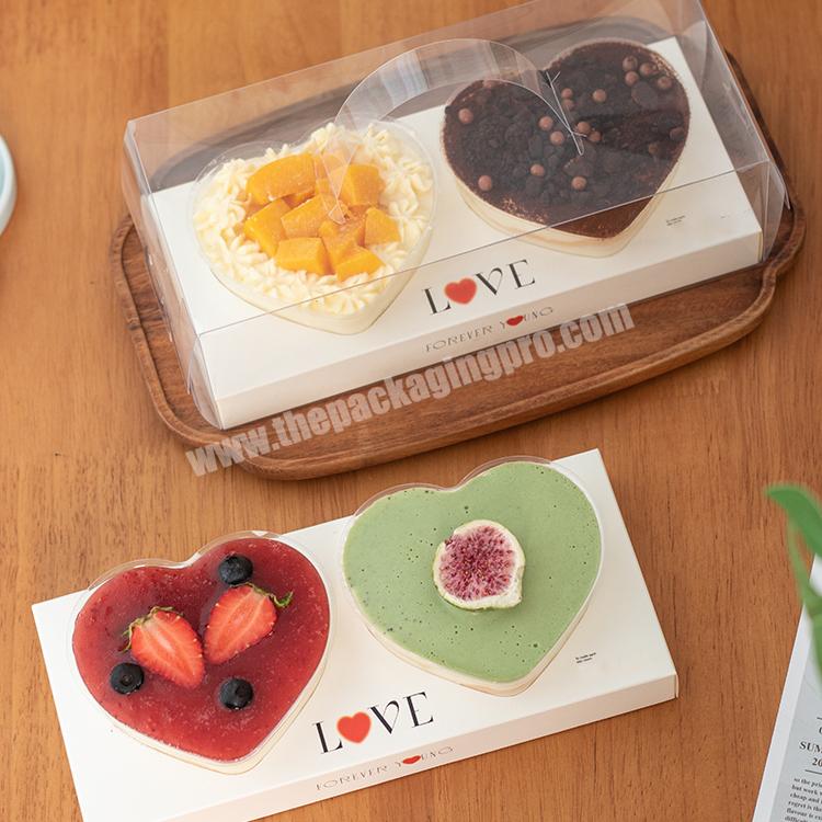 KinSun Valentine's Day Portable Mousse Cake Baking Box Transparent Disposable Cake Packaging Box Sweet Packing Boxes
