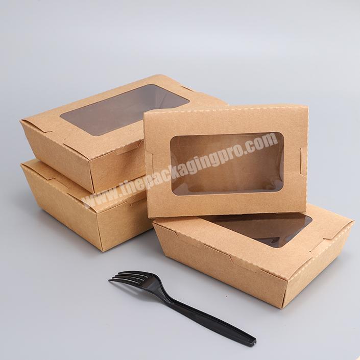 KinSun Wholesale disposable cake packaging box kraft paper lunch box takeout bento box